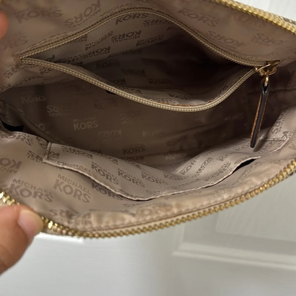 Michael Kors chain and leather strap cross body bag